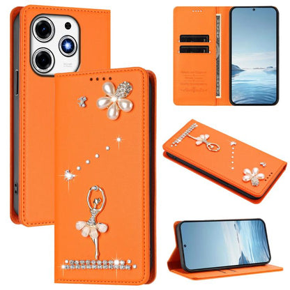 Ballet Girl Diamond Studded RFID Vegan Leather Phone Case, For Tecno Spark 20 Pro 5G, For Tecno Spark 10 Pro Magic Magenta, For Tecno Pova 6 / Pova 6 Pro, For Tecno Pova 6, For Tecno Camon 30 Pro, For Tecno Camon 30 Premier                             ...
