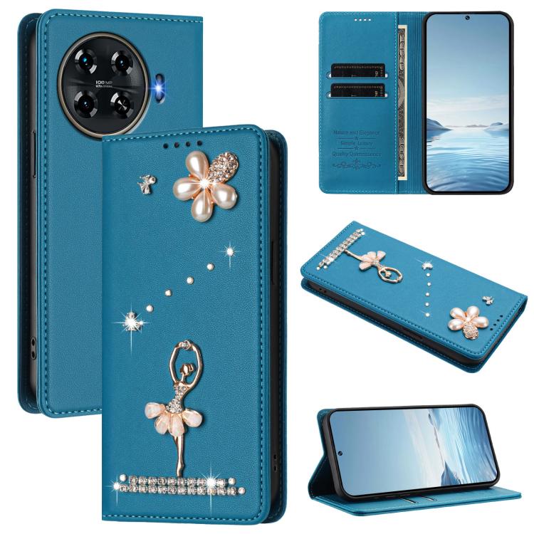 Ballet Girl Diamond Studded RFID Vegan Leather Phone Case, For Tecno Spark 20 Pro 5G, For Tecno Spark 10 Pro Magic Magenta, For Tecno Pova 6 / Pova 6 Pro, For Tecno Pova 6, For Tecno Camon 30 Pro, For Tecno Camon 30 Premier                             ...