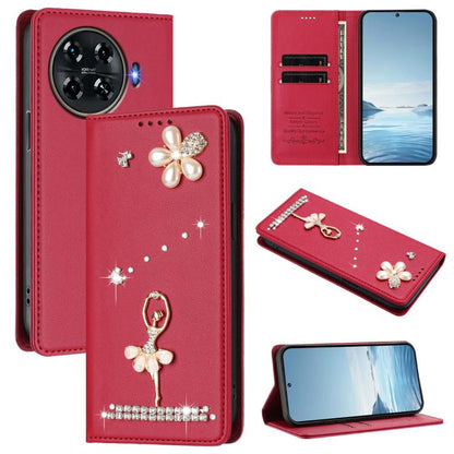 Ballet Girl Diamond Studded RFID Vegan Leather Phone Case, For Tecno Spark 20 Pro 5G, For Tecno Spark 10 Pro Magic Magenta, For Tecno Pova 6 / Pova 6 Pro, For Tecno Pova 6, For Tecno Camon 30 Pro, For Tecno Camon 30 Premier                             ...