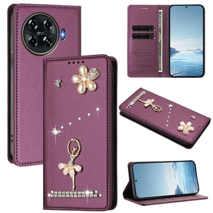 Ballet Girl Diamond Studded RFID Vegan Leather Phone Case, For Tecno Spark 20 Pro 5G, For Tecno Spark 10 Pro Magic Magenta, For Tecno Pova 6 / Pova 6 Pro, For Tecno Pova 6, For Tecno Camon 30 Pro, For Tecno Camon 30 Premier                             ...