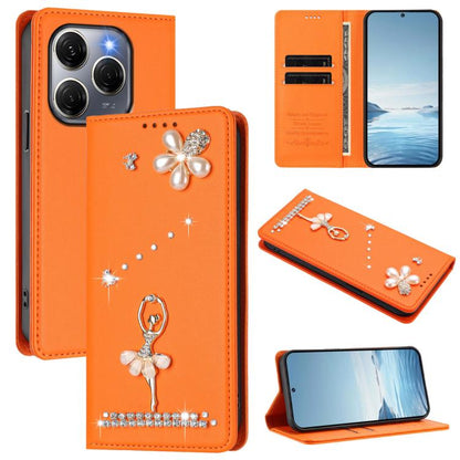 Ballet Girl Diamond Studded RFID Vegan Leather Phone Case, For Tecno Spark 20 Pro 5G, For Tecno Spark 10 Pro Magic Magenta, For Tecno Pova 6 / Pova 6 Pro, For Tecno Pova 6, For Tecno Camon 30 Pro, For Tecno Camon 30 Premier                             ...