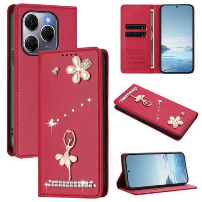 Ballet Girl Diamond Studded RFID Vegan Leather Phone Case, For Tecno Spark 20 Pro 5G, For Tecno Spark 10 Pro Magic Magenta, For Tecno Pova 6 / Pova 6 Pro, For Tecno Pova 6, For Tecno Camon 30 Pro, For Tecno Camon 30 Premier                             ...