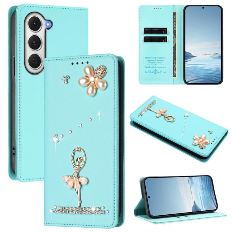 Ballet Girl Diamond Studded RFID Vegan Leather Phone Case, For Tecno Spark Go 3, For Tecno Pova Slim / Spark Slim, For Tecno Spark Go 2024 / Spark 20, For Tecno Spark 40C, For Tecno Pova 7 Pro 5G, For Tecno Pop 10, For Tecno Spark 40 Pro+ 4G           ...