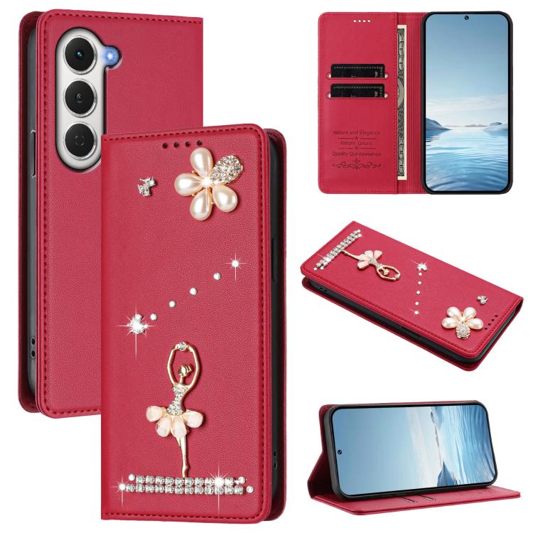 Ballet Girl Diamond Studded RFID Vegan Leather Phone Case, For Tecno Spark Go 3, For Tecno Pova Slim / Spark Slim, For Tecno Spark Go 2024 / Spark 20, For Tecno Spark 40C, For Tecno Pova 7 Pro 5G, For Tecno Pop 10, For Tecno Spark 40 Pro+ 4G           ...