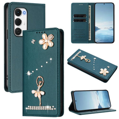 Ballet Girl Diamond Studded RFID Vegan Leather Phone Case, For Tecno Spark Go 3, For Tecno Pova Slim / Spark Slim, For Tecno Spark Go 2024 / Spark 20, For Tecno Spark 40C, For Tecno Pova 7 Pro 5G, For Tecno Pop 10, For Tecno Spark 40 Pro+ 4G           ...