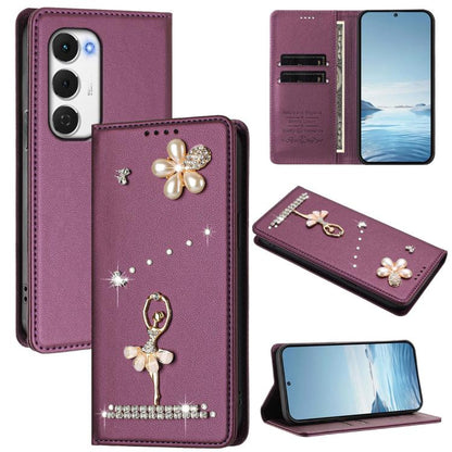 Ballet Girl Diamond Studded RFID Vegan Leather Phone Case, For Tecno Spark Go 3, For Tecno Pova Slim / Spark Slim, For Tecno Spark Go 2024 / Spark 20, For Tecno Spark 40C, For Tecno Pova 7 Pro 5G, For Tecno Pop 10, For Tecno Spark 40 Pro+ 4G           ...