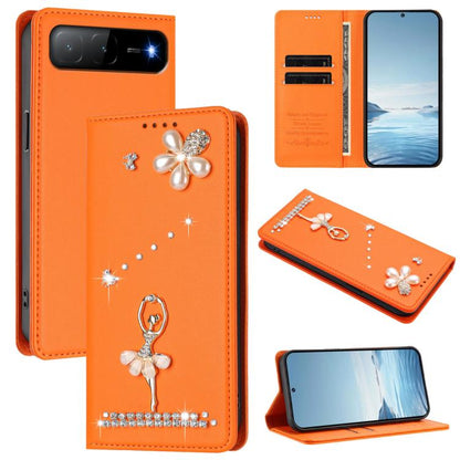 Ballet Girl Diamond Studded RFID Vegan Leather Phone Case, For Tecno Spark Go 1, For Tecno Camon 40 Pro, For Tecno Camon 40 Premier, For Tecno Camon 40, For Tecno Spark 30C 5G / Pop 9 5G, For Tecno Camon 30S / 30S Pro                                   ...