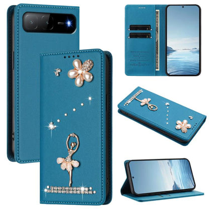 Ballet Girl Diamond Studded RFID Vegan Leather Phone Case, For Tecno Spark Go 1, For Tecno Camon 40 Pro, For Tecno Camon 40 Premier, For Tecno Camon 40, For Tecno Spark 30C 5G / Pop 9 5G, For Tecno Camon 30S / 30S Pro                                   ...