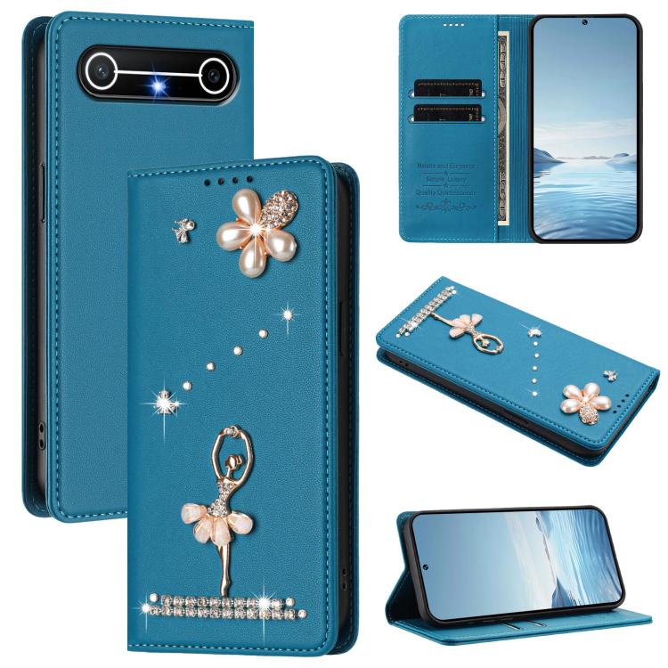 Ballet Girl Diamond Studded RFID Vegan Leather Phone Case, For Tecno Spark Go 3, For Tecno Pova Slim / Spark Slim, For Tecno Spark Go 2024 / Spark 20, For Tecno Spark 40C, For Tecno Pova 7 Pro 5G, For Tecno Pop 10, For Tecno Spark 40 Pro+ 4G           ...