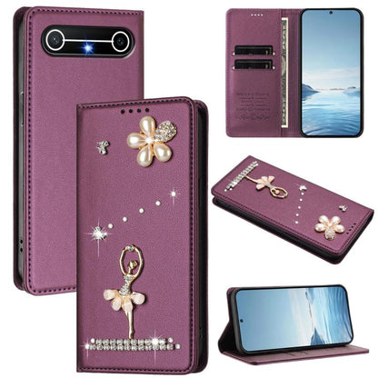 Ballet Girl Diamond Studded RFID Vegan Leather Phone Case, For Tecno Spark Go 3, For Tecno Pova Slim / Spark Slim, For Tecno Spark Go 2024 / Spark 20, For Tecno Spark 40C, For Tecno Pova 7 Pro 5G, For Tecno Pop 10, For Tecno Spark 40 Pro+ 4G           ...