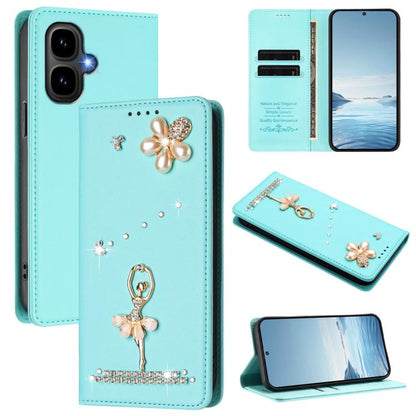 Ballet Girl Diamond Studded RFID Vegan Leather Phone Case, For Tecno Spark Go 3, For Tecno Pova Slim / Spark Slim, For Tecno Spark Go 2024 / Spark 20, For Tecno Spark 40C, For Tecno Pova 7 Pro 5G, For Tecno Pop 10, For Tecno Spark 40 Pro+ 4G           ...
