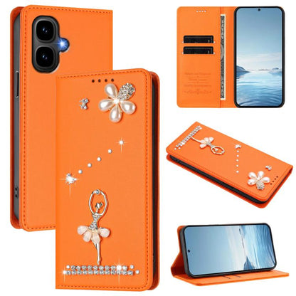 Ballet Girl Diamond Studded RFID Vegan Leather Phone Case, For Tecno Spark Go 3, For Tecno Pova Slim / Spark Slim, For Tecno Spark Go 2024 / Spark 20, For Tecno Spark 40C, For Tecno Pova 7 Pro 5G, For Tecno Pop 10, For Tecno Spark 40 Pro+ 4G           ...
