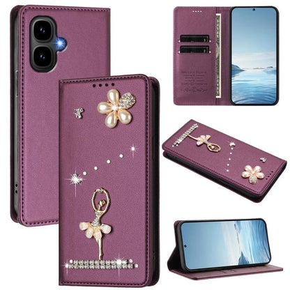 Ballet Girl Diamond Studded RFID Vegan Leather Phone Case, For Tecno Spark Go 3, For Tecno Pova Slim / Spark Slim, For Tecno Spark Go 2024 / Spark 20, For Tecno Spark 40C, For Tecno Pova 7 Pro 5G, For Tecno Pop 10, For Tecno Spark 40 Pro+ 4G           ...