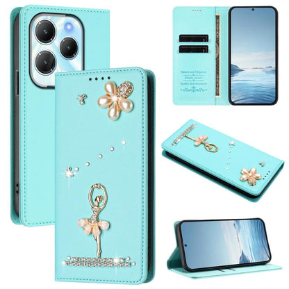 Ballet Girl Diamond Studded RFID Vegan Leather Phone Case, For Tecno Spark 20 Pro 5G, For Tecno Spark 10 Pro Magic Magenta, For Tecno Pova 6 / Pova 6 Pro, For Tecno Pova 6, For Tecno Camon 30 Pro, For Tecno Camon 30 Premier                             ...