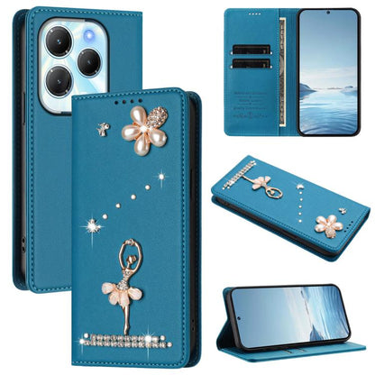 Ballet Girl Diamond Studded RFID Vegan Leather Phone Case, For Tecno Spark 20 Pro 5G, For Tecno Spark 10 Pro Magic Magenta, For Tecno Pova 6 / Pova 6 Pro, For Tecno Pova 6, For Tecno Camon 30 Pro, For Tecno Camon 30 Premier                             ...