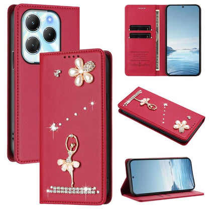 Ballet Girl Diamond Studded RFID Vegan Leather Phone Case, For Tecno Spark 20 Pro 5G, For Tecno Spark 10 Pro Magic Magenta, For Tecno Pova 6 / Pova 6 Pro, For Tecno Pova 6, For Tecno Camon 30 Pro, For Tecno Camon 30 Premier                             ...
