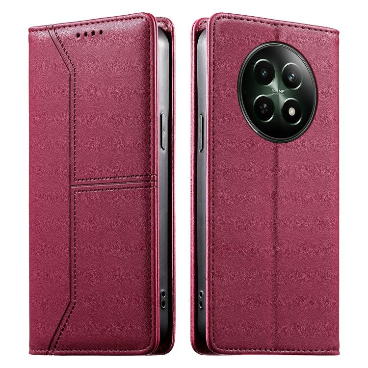 Stitched Line Magnetic RFID Vegan Leather Phone Case, For Realme 16T 5G, For Realme C100 4G, For Realme C83 5G / C85 5G / 15x 5G India, For Realme 16 5G, For Realme 16 Pro+ 5G, For Realme 16 Pro 5G, For Realme C85 Pro 4G, For Realme 15T 5G             ...