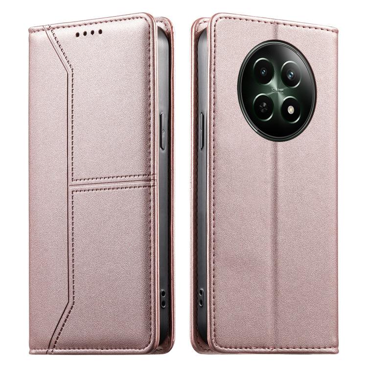 Stitched Line Magnetic RFID Vegan Leather Phone Case, For Realme 16T 5G, For Realme C100 4G, For Realme C83 5G / C85 5G / 15x 5G India, For Realme 16 5G, For Realme 16 Pro+ 5G, For Realme 16 Pro 5G, For Realme C85 Pro 4G, For Realme 15T 5G             ...