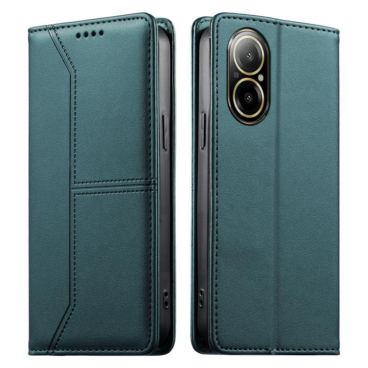 Stitched Line Magnetic RFID Vegan Leather Phone Case, For Realme 12 Lite / Realme C67 4G, For Realme 12 Pro / Realme 12 Pro+, For Realme C53 / Realme Narzo N53, For Realme C65 4G, For Realme C55 / Narzo N55
