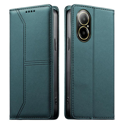 Stitched Line Magnetic RFID Vegan Leather Phone Case, For Realme 12 Lite / Realme C67 4G, For Realme 12 Pro / Realme 12 Pro+, For Realme C53 / Realme Narzo N53, For Realme C65 4G, For Realme C55 / Narzo N55