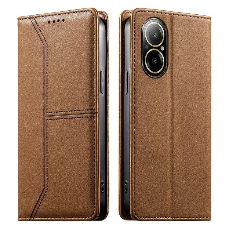Stitched Line Magnetic RFID Vegan Leather Phone Case, For Realme 12 Lite / Realme C67 4G, For Realme 12 Pro / Realme 12 Pro+, For Realme C53 / Realme Narzo N53, For Realme C65 4G, For Realme C55 / Narzo N55
