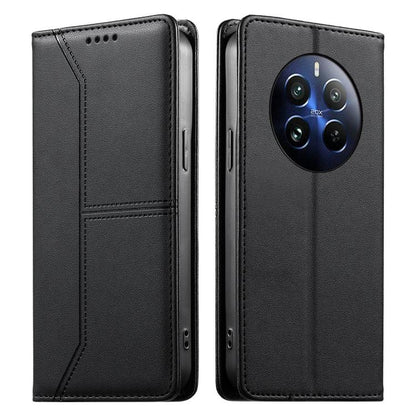 Stitched Line Magnetic RFID Vegan Leather Phone Case, For Realme 12 Lite / Realme C67 4G, For Realme 12 Pro / Realme 12 Pro+, For Realme C53 / Realme Narzo N53, For Realme C65 4G, For Realme C55 / Narzo N55