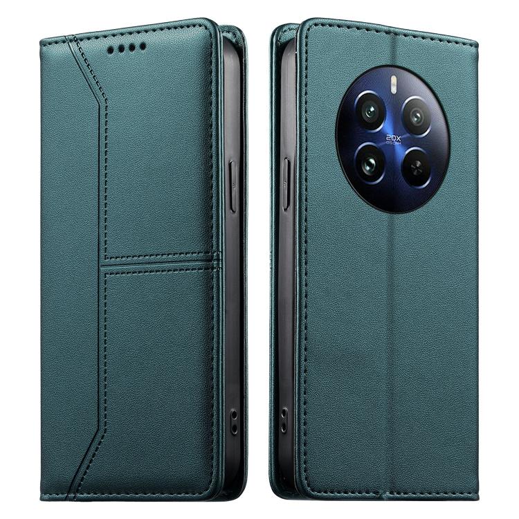 Stitched Line Magnetic RFID Vegan Leather Phone Case, For Realme 12 Lite / Realme C67 4G, For Realme 12 Pro / Realme 12 Pro+, For Realme C53 / Realme Narzo N53, For Realme C65 4G, For Realme C55 / Narzo N55