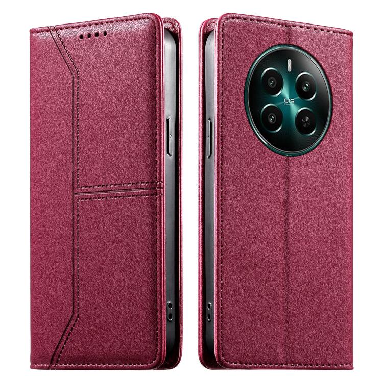 Stitched Line Magnetic RFID Vegan Leather Phone Case, For Realme 16T 5G, For Realme C100 4G, For Realme C83 5G / C85 5G / 15x 5G India, For Realme 16 5G, For Realme 16 Pro+ 5G, For Realme 16 Pro 5G, For Realme C85 Pro 4G, For Realme 15T 5G             ...