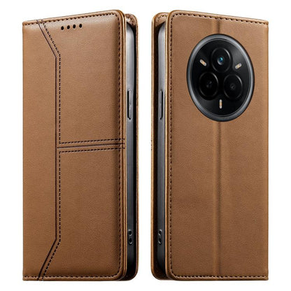 Stitched Line Magnetic RFID Vegan Leather Phone Case, For Realme 16T 5G, For Realme C100 4G, For Realme C83 5G / C85 5G / 15x 5G India, For Realme 16 5G, For Realme 16 Pro+ 5G, For Realme 16 Pro 5G, For Realme C85 Pro 4G, For Realme 15T 5G             ...