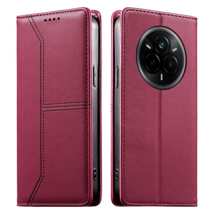 Stitched Line Magnetic RFID Vegan Leather Phone Case, For Realme 16T 5G, For Realme C100 4G, For Realme C83 5G / C85 5G / 15x 5G India, For Realme 16 5G, For Realme 16 Pro+ 5G, For Realme 16 Pro 5G, For Realme C85 Pro 4G, For Realme 15T 5G             ...