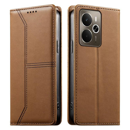 Stitched Line Magnetic RFID Vegan Leather Phone Case, For Realme 16T 5G, For Realme C100 4G, For Realme C83 5G / C85 5G / 15x 5G India, For Realme 16 5G, For Realme 16 Pro+ 5G, For Realme 16 Pro 5G, For Realme C85 Pro 4G, For Realme 15T 5G             ...