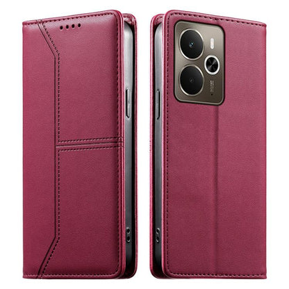 Stitched Line Magnetic RFID Vegan Leather Phone Case, For Realme 16T 5G, For Realme C100 4G, For Realme C83 5G / C85 5G / 15x 5G India, For Realme 16 5G, For Realme 16 Pro+ 5G, For Realme 16 Pro 5G, For Realme C85 Pro 4G, For Realme 15T 5G             ...