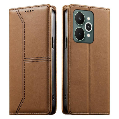 Stitched Line Magnetic RFID Vegan Leather Phone Case, For Realme 16T 5G, For Realme C100 4G, For Realme C83 5G / C85 5G / 15x 5G India, For Realme 16 5G, For Realme 16 Pro+ 5G, For Realme 16 Pro 5G, For Realme C85 Pro 4G, For Realme 15T 5G             ...