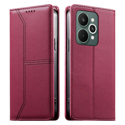 Stitched Line Magnetic RFID Vegan Leather Phone Case, For Realme 16T 5G, For Realme C100 4G, For Realme C83 5G / C85 5G / 15x 5G India, For Realme 16 5G, For Realme 16 Pro+ 5G, For Realme 16 Pro 5G, For Realme C85 Pro 4G, For Realme 15T 5G             ...