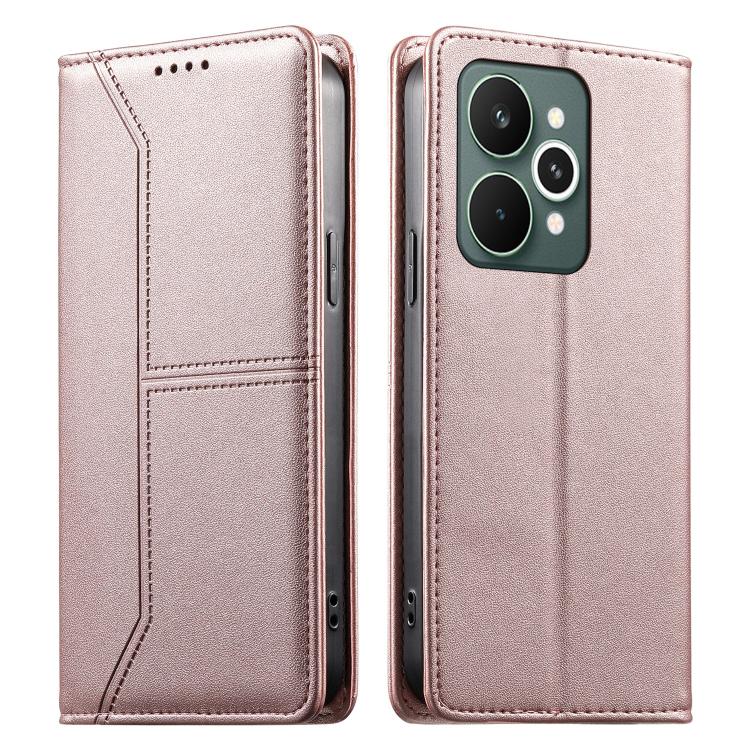 Stitched Line Magnetic RFID Vegan Leather Phone Case, For Realme 16T 5G, For Realme C100 4G, For Realme C83 5G / C85 5G / 15x 5G India, For Realme 16 5G, For Realme 16 Pro+ 5G, For Realme 16 Pro 5G, For Realme C85 Pro 4G, For Realme 15T 5G             ...