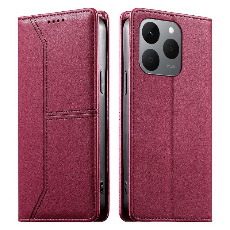 Stitched Line Magnetic RFID Vegan Leather Phone Case, For Realme 16T 5G, For Realme C100 4G, For Realme C83 5G / C85 5G / 15x 5G India, For Realme 16 5G, For Realme 16 Pro+ 5G, For Realme 16 Pro 5G, For Realme C85 Pro 4G, For Realme 15T 5G             ...
