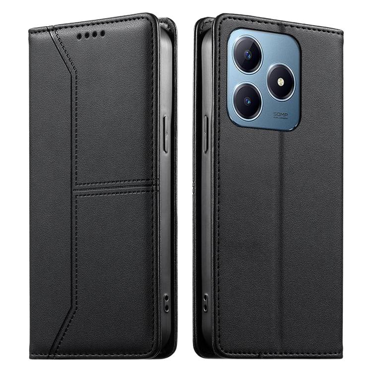 Stitched Line Magnetic RFID Vegan Leather Phone Case, For Realme 16T 5G, For Realme C100 4G, For Realme C83 5G / C85 5G / 15x 5G India, For Realme 16 5G, For Realme 16 Pro+ 5G, For Realme 16 Pro 5G, For Realme C85 Pro 4G, For Realme 15T 5G             ...