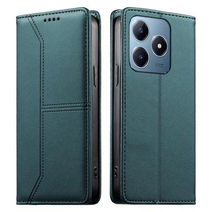 Stitched Line Magnetic RFID Vegan Leather Phone Case, For Realme 16T 5G, For Realme C100 4G, For Realme C83 5G / C85 5G / 15x 5G India, For Realme 16 5G, For Realme 16 Pro+ 5G, For Realme 16 Pro 5G, For Realme C85 Pro 4G, For Realme 15T 5G             ...