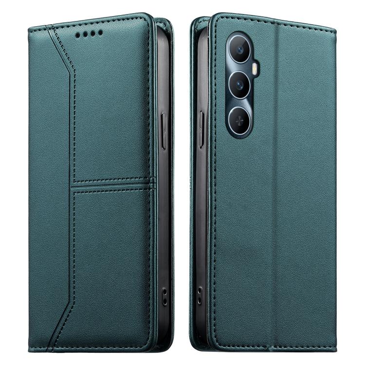 Stitched Line Magnetic RFID Vegan Leather Phone Case, For Realme 12 Lite / Realme C67 4G, For Realme 12 Pro / Realme 12 Pro+, For Realme C53 / Realme Narzo N53, For Realme C65 4G, For Realme C55 / Narzo N55