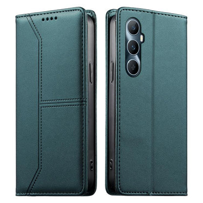Stitched Line Magnetic RFID Vegan Leather Phone Case, For Realme 12 Lite / Realme C67 4G, For Realme 12 Pro / Realme 12 Pro+, For Realme C53 / Realme Narzo N53, For Realme C65 4G, For Realme C55 / Narzo N55