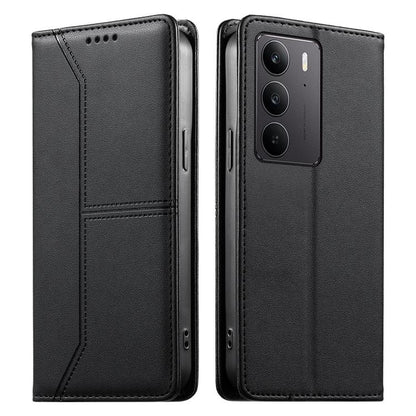 Stitched Line Magnetic RFID Vegan Leather Phone Case, For Realme 16T 5G, For Realme C100 4G, For Realme C83 5G / C85 5G / 15x 5G India, For Realme 16 5G, For Realme 16 Pro+ 5G, For Realme 16 Pro 5G, For Realme C85 Pro 4G, For Realme 15T 5G             ...