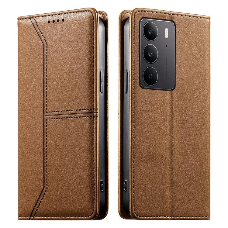 Stitched Line Magnetic RFID Vegan Leather Phone Case, For Realme 16T 5G, For Realme C100 4G, For Realme C83 5G / C85 5G / 15x 5G India, For Realme 16 5G, For Realme 16 Pro+ 5G, For Realme 16 Pro 5G, For Realme C85 Pro 4G, For Realme 15T 5G             ...