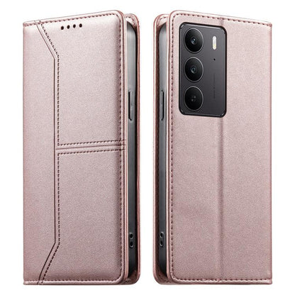 Stitched Line Magnetic RFID Vegan Leather Phone Case, For Realme 16T 5G, For Realme C100 4G, For Realme C83 5G / C85 5G / 15x 5G India, For Realme 16 5G, For Realme 16 Pro+ 5G, For Realme 16 Pro 5G, For Realme C85 Pro 4G, For Realme 15T 5G             ...