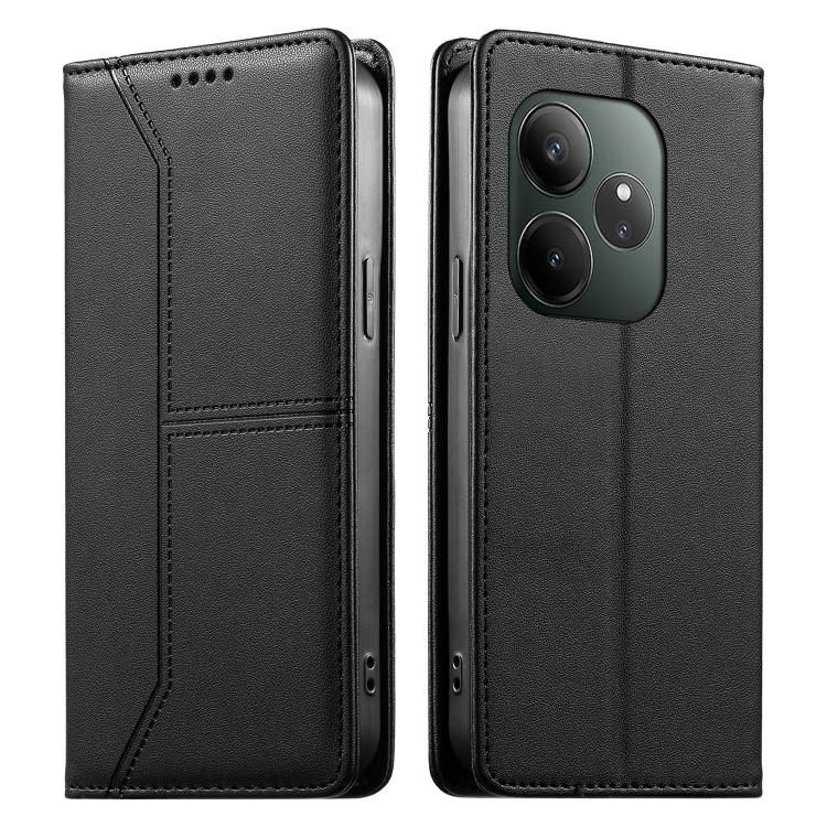 Stitched Line Magnetic RFID Vegan Leather Phone Case, For Realme 16T 5G, For Realme C100 4G, For Realme C83 5G / C85 5G / 15x 5G India, For Realme 16 5G, For Realme 16 Pro+ 5G, For Realme 16 Pro 5G, For Realme C85 Pro 4G, For Realme 15T 5G             ...