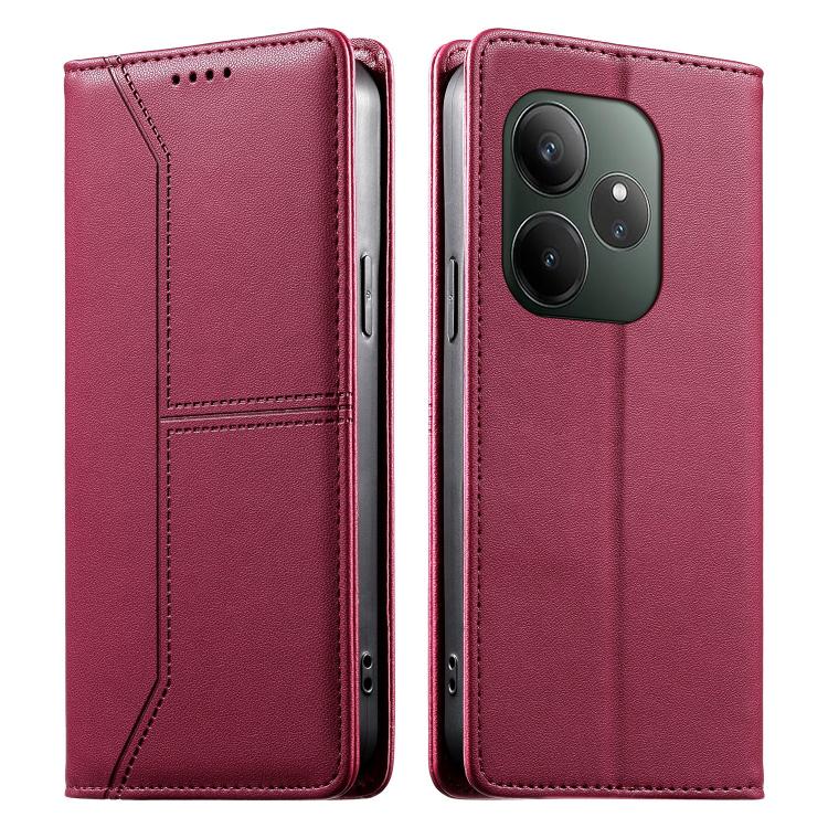 Stitched Line Magnetic RFID Vegan Leather Phone Case, For Realme 16T 5G, For Realme C100 4G, For Realme C83 5G / C85 5G / 15x 5G India, For Realme 16 5G, For Realme 16 Pro+ 5G, For Realme 16 Pro 5G, For Realme C85 Pro 4G, For Realme 15T 5G             ...