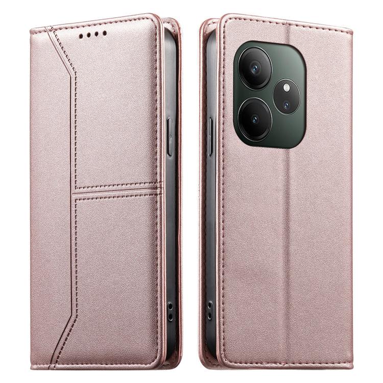 Stitched Line Magnetic RFID Vegan Leather Phone Case, For Realme 16T 5G, For Realme C100 4G, For Realme C83 5G / C85 5G / 15x 5G India, For Realme 16 5G, For Realme 16 Pro+ 5G, For Realme 16 Pro 5G, For Realme C85 Pro 4G, For Realme 15T 5G             ...