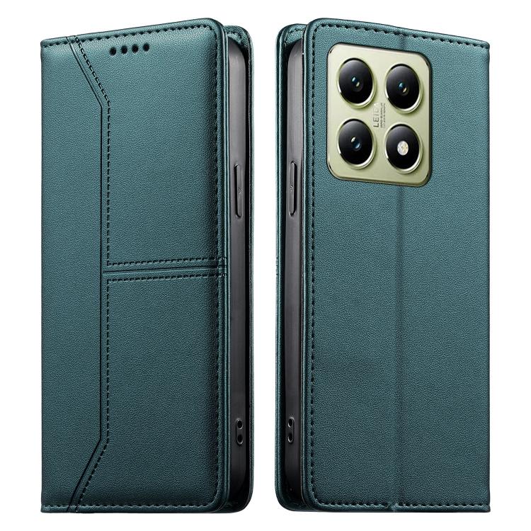 Stitched Line Magnetic RFID Vegan Leather Phone Case, For Xiaomi 17 Max 5G, For Xiaomi 17T Pro 5G, For Xiaomi 17T 5G, For Xiaomi Poco X8 Pro 5G / Redmi Turbo 5 5G, For Xiaomi 17 Ultra, For Xiaomi 17 Pro Max, For Xiaomi 17 Pro, For Xiaomi 17            ...