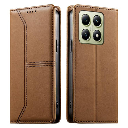 Stitched Line Magnetic RFID Vegan Leather Phone Case, For Xiaomi 17 Max 5G, For Xiaomi 17T Pro 5G, For Xiaomi 17T 5G, For Xiaomi Poco X8 Pro 5G / Redmi Turbo 5 5G, For Xiaomi 17 Ultra, For Xiaomi 17 Pro Max, For Xiaomi 17 Pro, For Xiaomi 17            ...