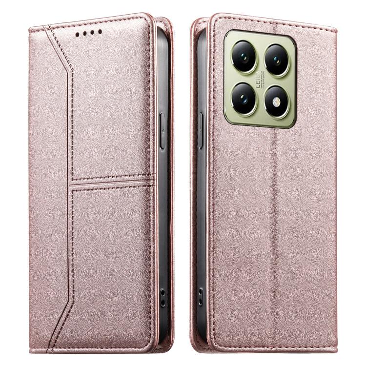 Stitched Line Magnetic RFID Vegan Leather Phone Case, For Xiaomi 17 Max 5G, For Xiaomi 17T Pro 5G, For Xiaomi 17T 5G, For Xiaomi Poco X8 Pro 5G / Redmi Turbo 5 5G, For Xiaomi 17 Ultra, For Xiaomi 17 Pro Max, For Xiaomi 17 Pro, For Xiaomi 17            ...