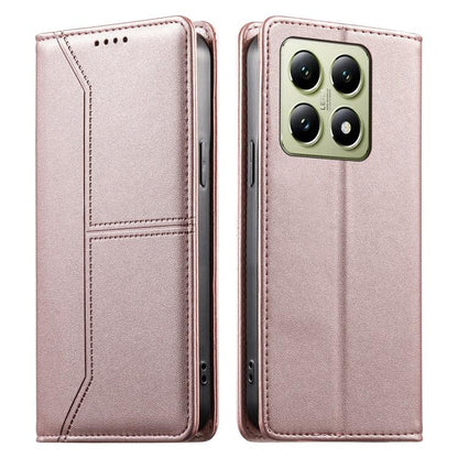 Stitched Line Magnetic RFID Vegan Leather Phone Case, For Xiaomi 17 Max 5G, For Xiaomi 17T Pro 5G, For Xiaomi 17T 5G, For Xiaomi Poco X8 Pro 5G / Redmi Turbo 5 5G, For Xiaomi 17 Ultra, For Xiaomi 17 Pro Max, For Xiaomi 17 Pro, For Xiaomi 17            ...
